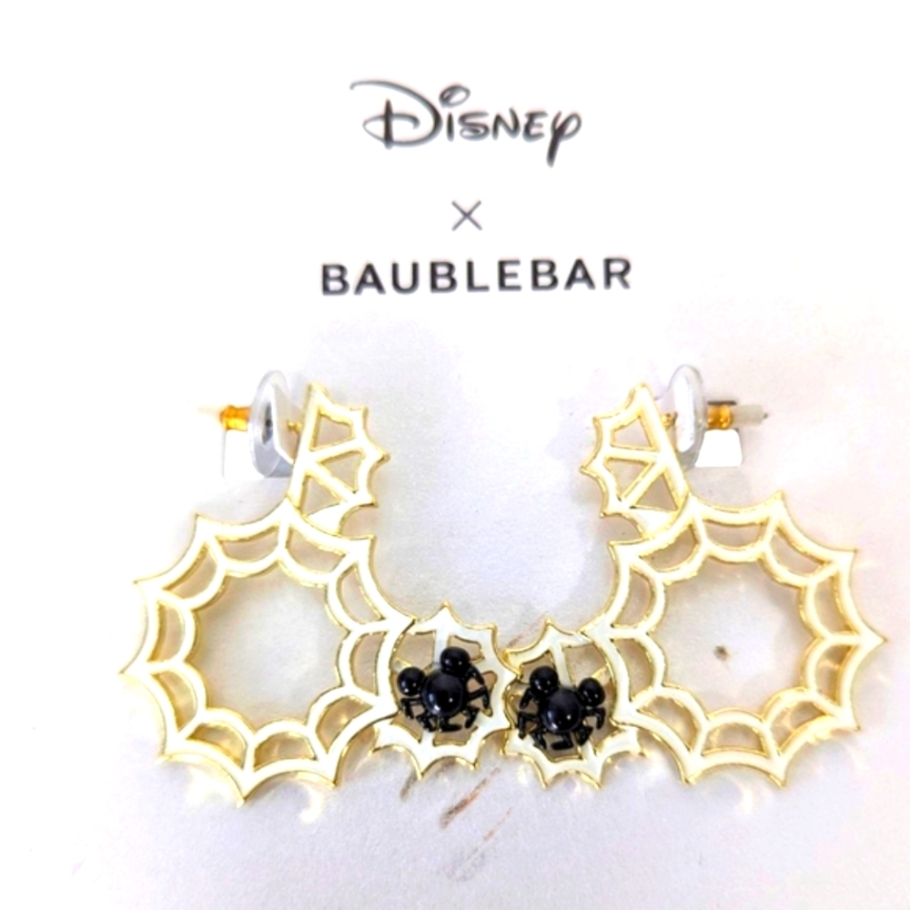 New ..Disney Gold and Black Web Earrings